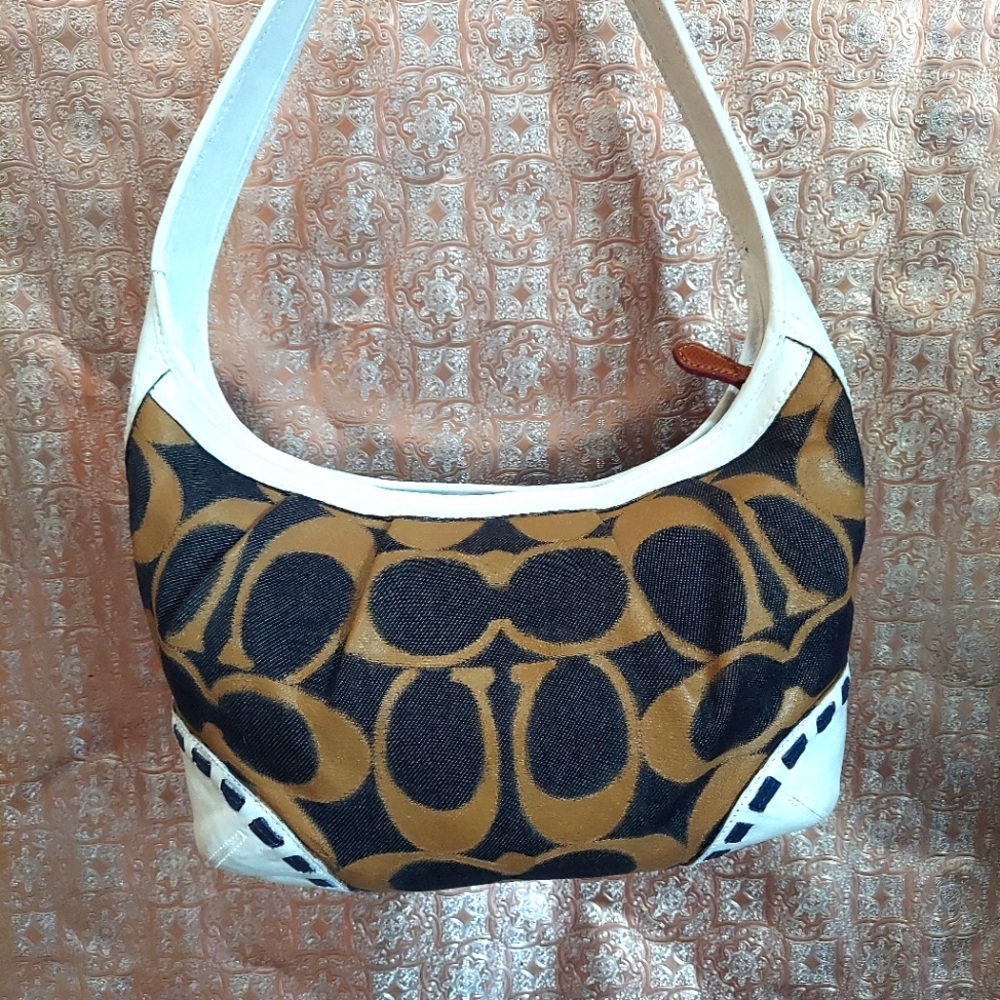 Coach denim shoulder bag